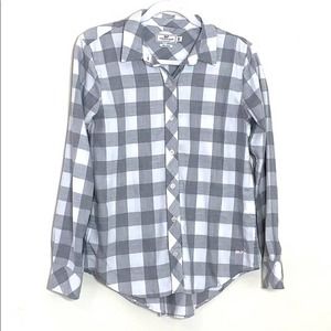 Vineyard Vines Relaxed Grey Buffalo Plaid Shirt Size 2